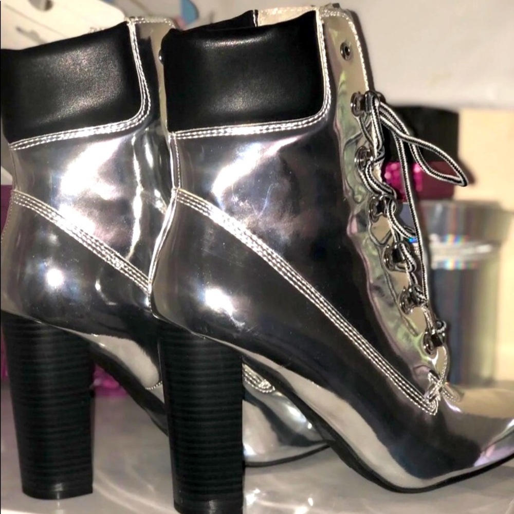 Boots - silver, high heel